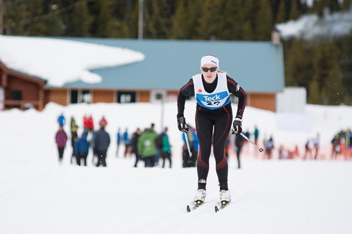 Amelia Wells of Saanich skied to silver on Sunday in the 4x2 kil