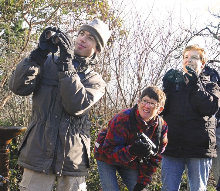 Bird watchers at Swan Lake