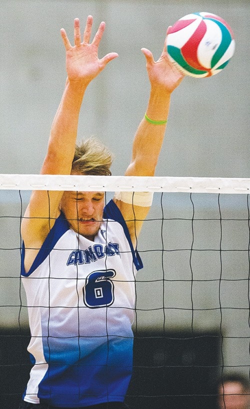 Camosun College Chargers beat the Columbia Bible College Bearcats 3 sets to 0.