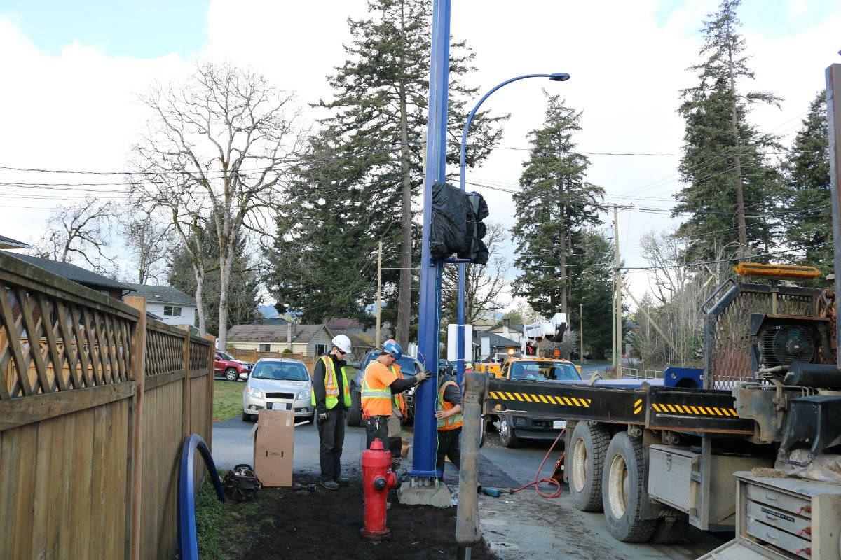 New traffic light going up at McCallum and Florence Lake Road in