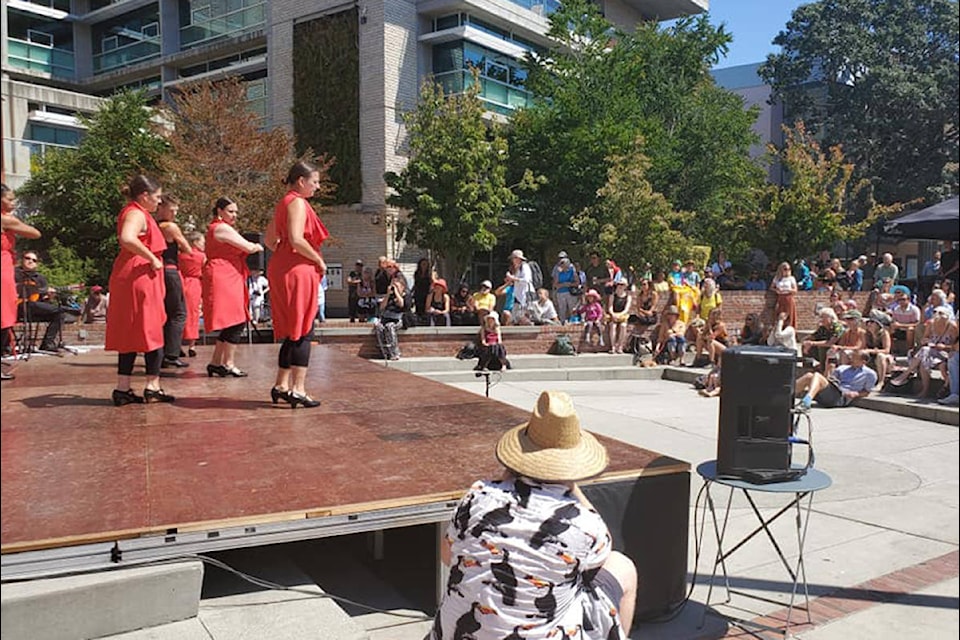 Flamenco dancers perform with passion in Centennial Square on Saturday during the seventh annual Victoria Flamenco Festival. The Festival offered both free and ticketed events over the weekend. (Jessica Williamson/Black Press Media)