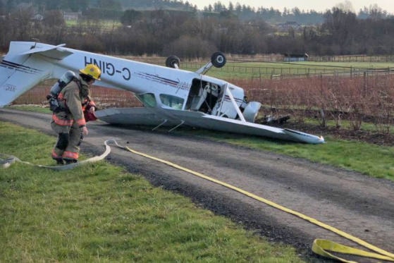 Saanich Fire Dept. responded to a downed plane in the Blenkinsop Valley on Tuesday morning, reporting no injuries. (Saanich Fire Photo)