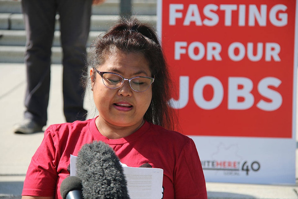 Naden Abenes was laid off from her jobs as a room attendant at the Hyatt Regency in Vancouver when the pandemic hit. She now worries about what will happen when government assistance ends. (Kendra Crighton/News Staff)