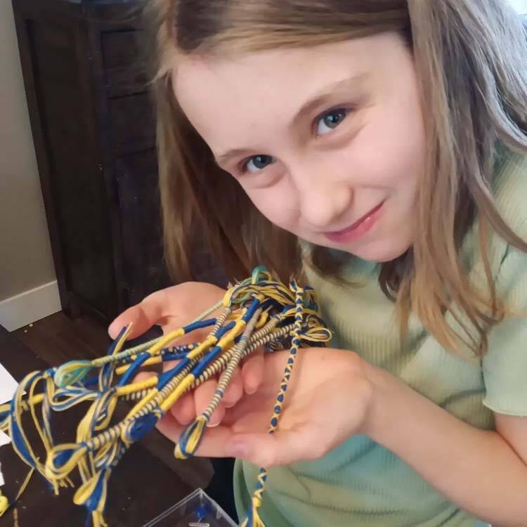 Abbotsford girl raises $2,500 for Ukraine through homemade bracelet,  bookmark sales - Saanich News