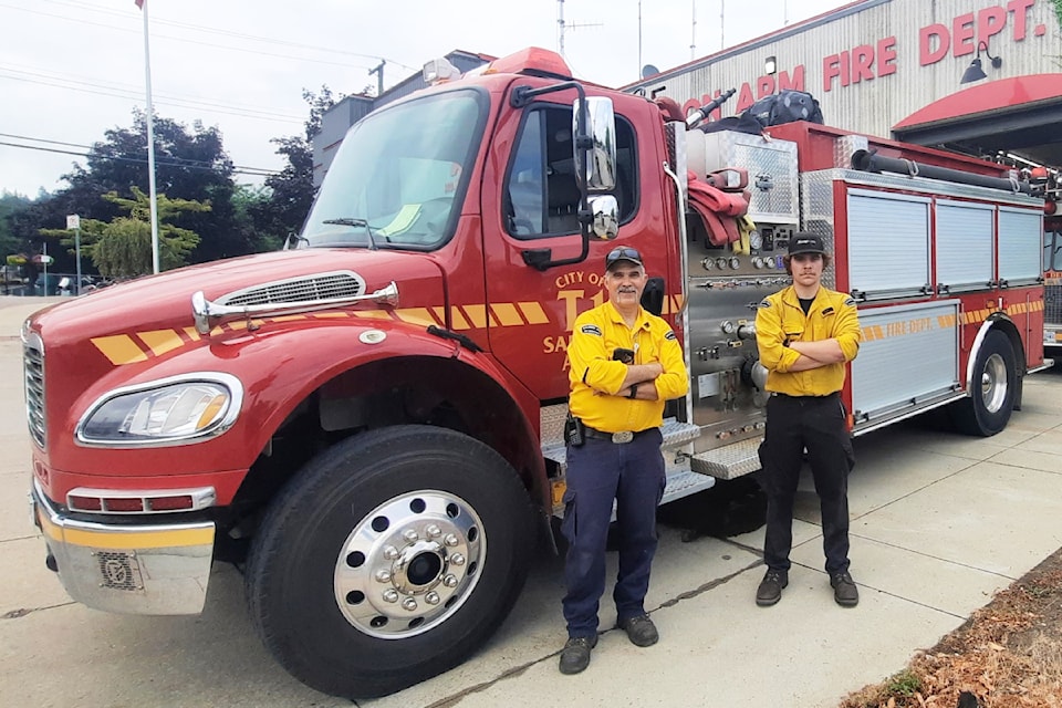 Salmon Arm firefighters Lt. Mike Picul and Ben Schmidt were deployed to the Slocan Valley were firefighters have prompted evacuation orders and alerts  on July 30, 2024