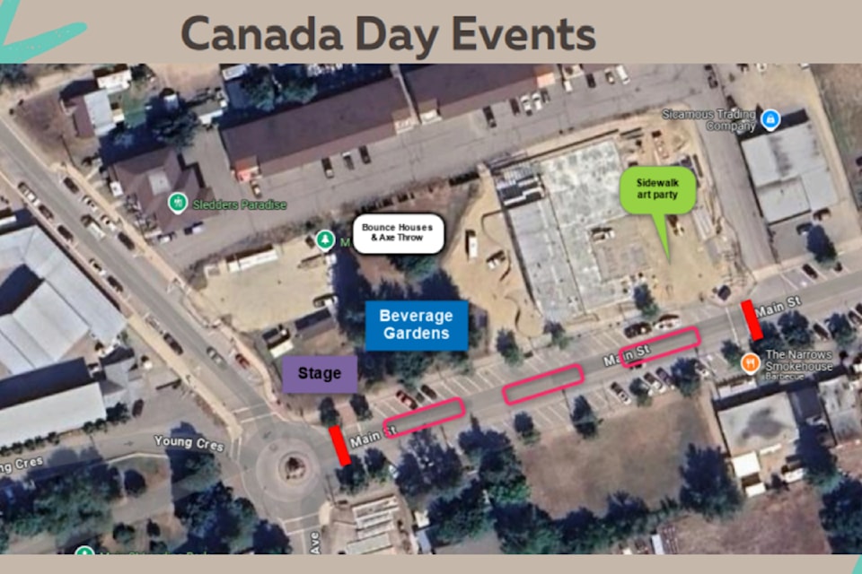 Summer events like Canada Day and the annual car shows are returning to Main Street in Sicamous because of limited access at the Beach Park and recent repairs at Finlayson Park.