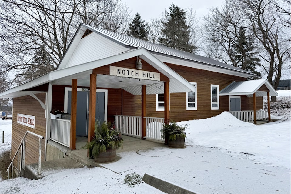 Built in 1910, the Notch Hill Hall is the oldest community centre building in the Shuswap. 