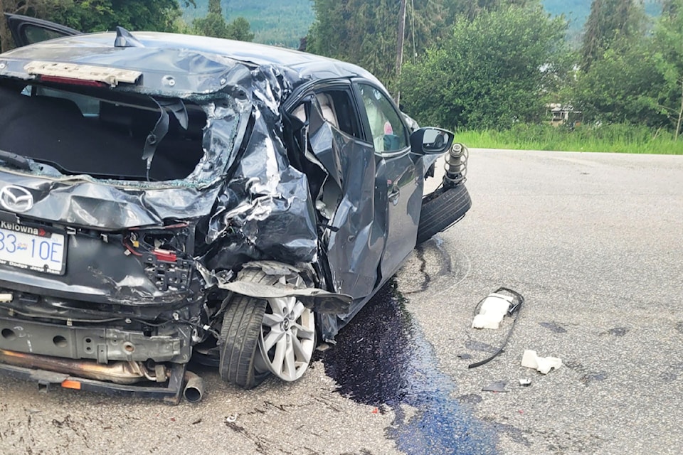Joy and Kevin de Vos are urging the province to undertake safety improvements at the Highway 97B/Deep Creek Road intersection after their daughter, while attempting to turn off the highway onto Deep Creek Road, was rear-ended and pushed into oncoming traffic on the morning of Saturday, May 31, 2025. 