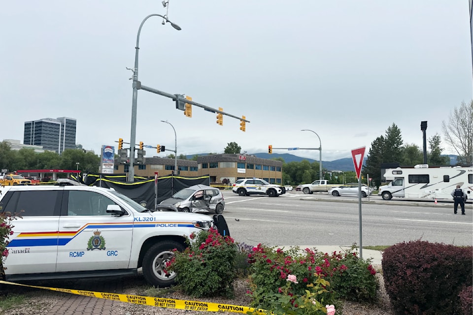 RCMP are investigating a likely fatal, multi-vehicle crash at Harvey Ave. and Burtch Road in .
