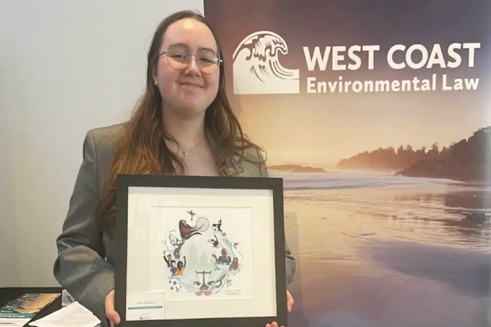 Salmon Arm Secondary Grade 12 student Evje Knutson received Andrew Thompson Award as one of B.C.'s 16 Youth Changemakers for Environmental Justice on May 12. 