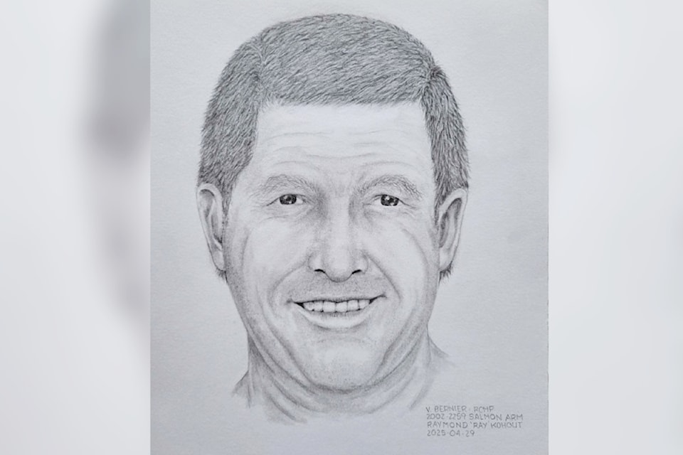 An age progression of Raymond Kohout, drawn on May 29, 2025.