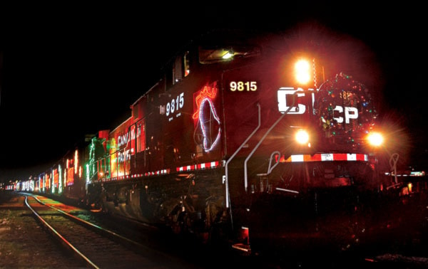 The annual CP Rail Holiday Train pulls into Salmon Arm on Tuesday evening.