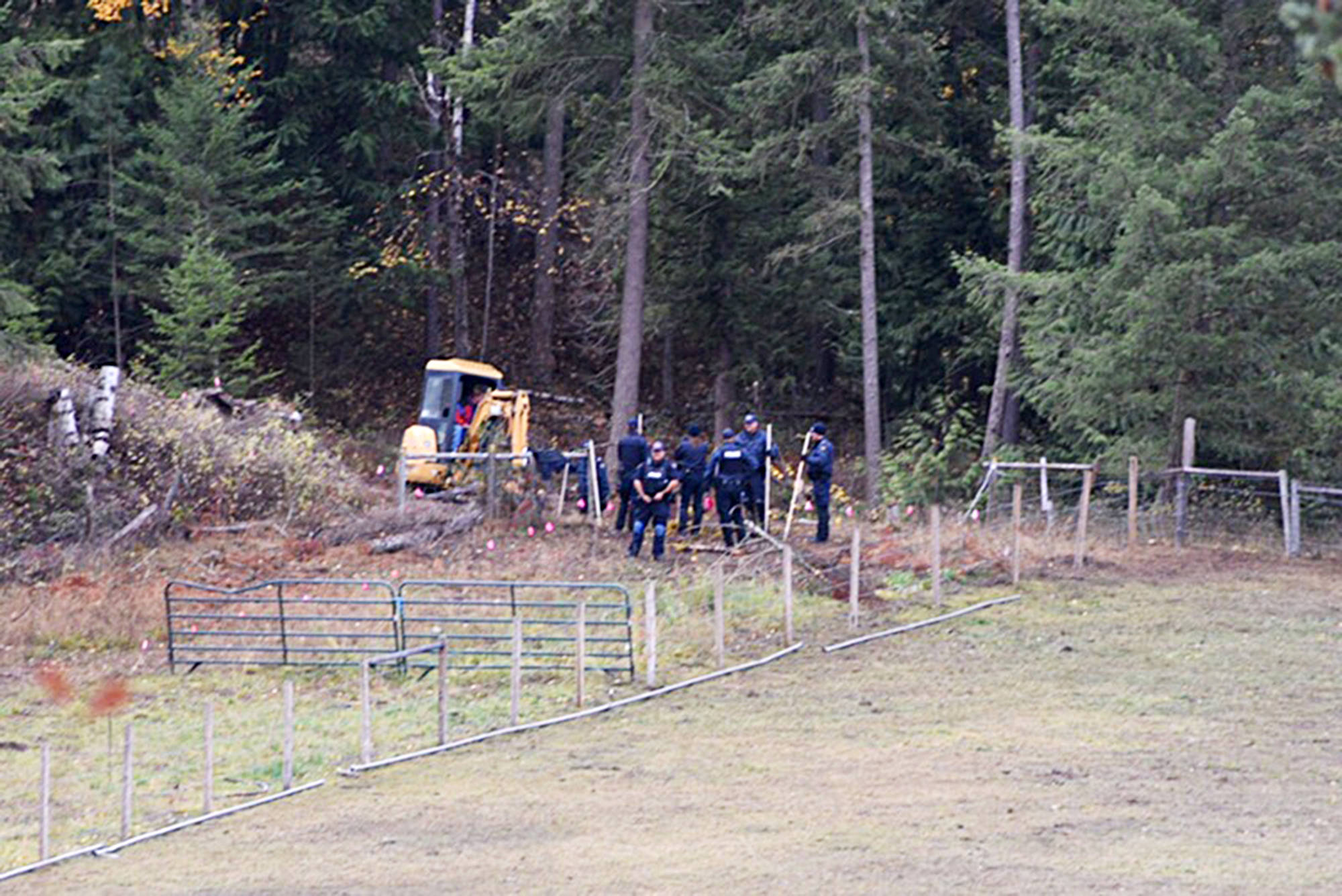 Update Backhoe used in search of Silver Creek property Salmon Arm