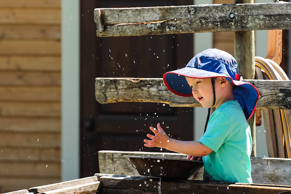 Malcolm Anstey looks for gold at R.J. Haney Pioneer Day on Sunday, July 8. It was a day full of fun including the grand opening of the Montebello Place Museum’s new exhibit. With games, face-painting, wagon rides, music, pancake breakfast and BBQ lunch. (Kayleigh Seibel/Salmon Arm Observer)