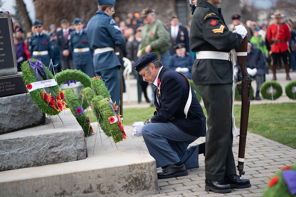 In Photos: Images from Salmon Arm’s Remembrance Day ceremony held Sunday, Nov. 11 at the cenotaph. (Photo by Victoria Rowbottom)