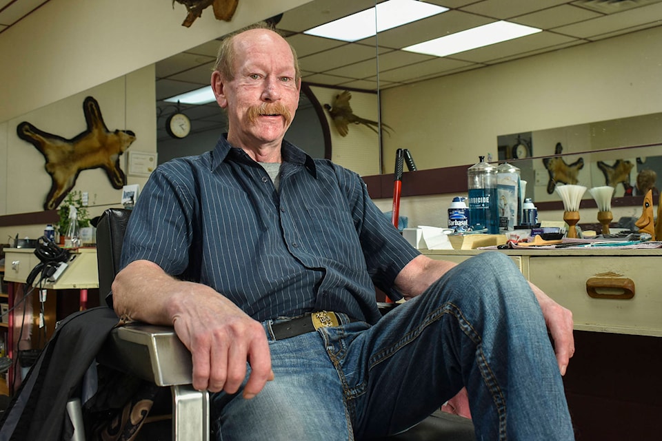 Al Hack, manager of Sportsman Barbershop for 26 years, will be closing the shop on Tuesday, Dec. 31, 2019. (Cameron Thomson/Salmon Arm Observer)
