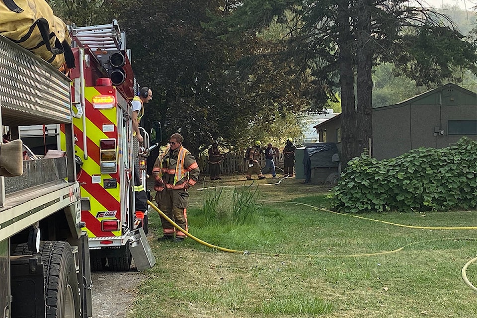 A sump pump smoking in the basement of a home near Swan Lake was quickly addressed by firefighters Thursday, Sept. 17, 2020. (Jennifer Smith - Morning Star)