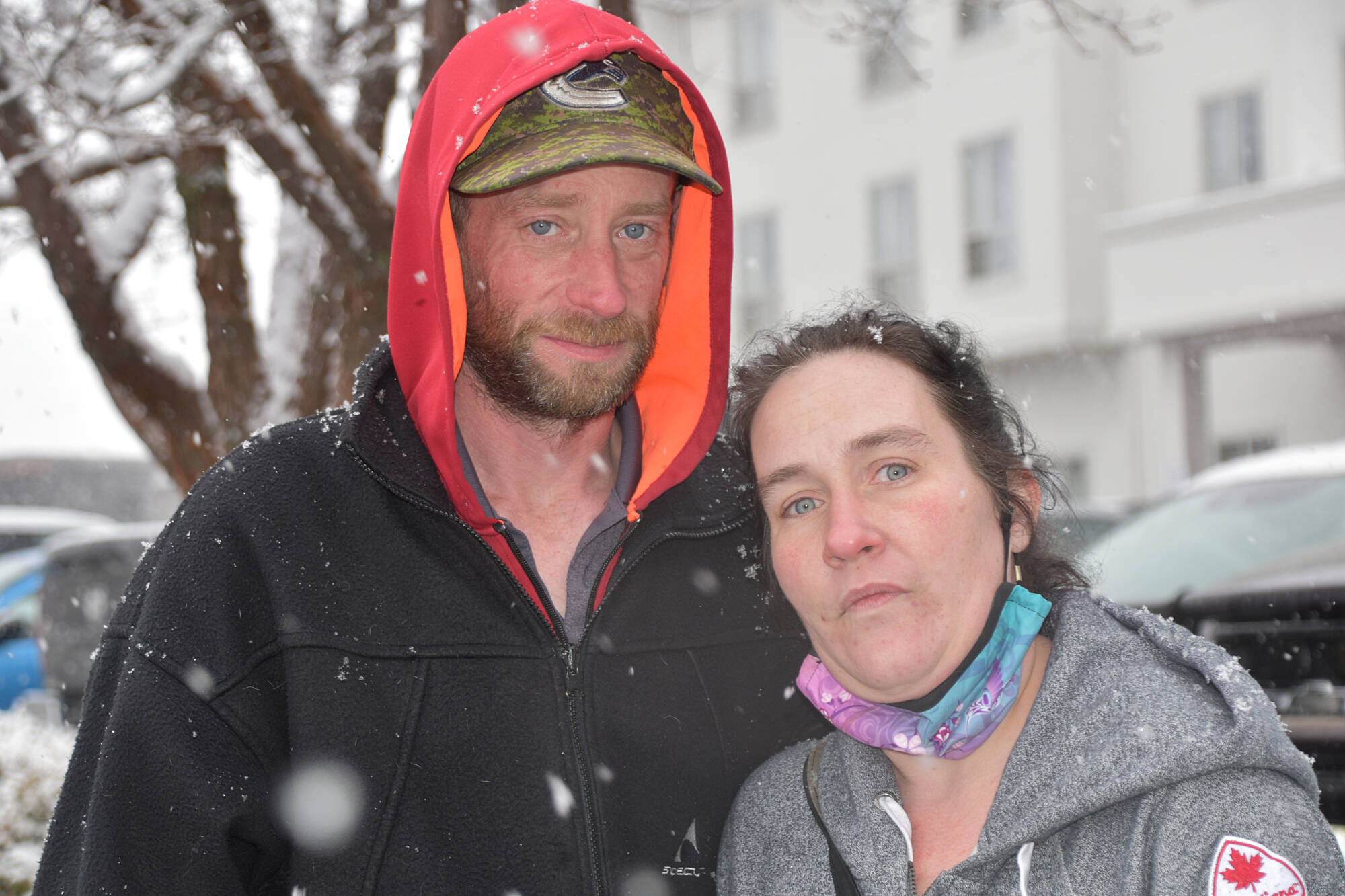 Evacuees from Merritt, Terry Crandell and Jessica Price, said Nov. 17 they were shaken and stressed but appreciate the help theyve received from Salmon Arms Emergency Operations Centre at the Prestige Harbourfront Resort in Salmon Arm. (Martha Wickett - Salmon Arm Observer)