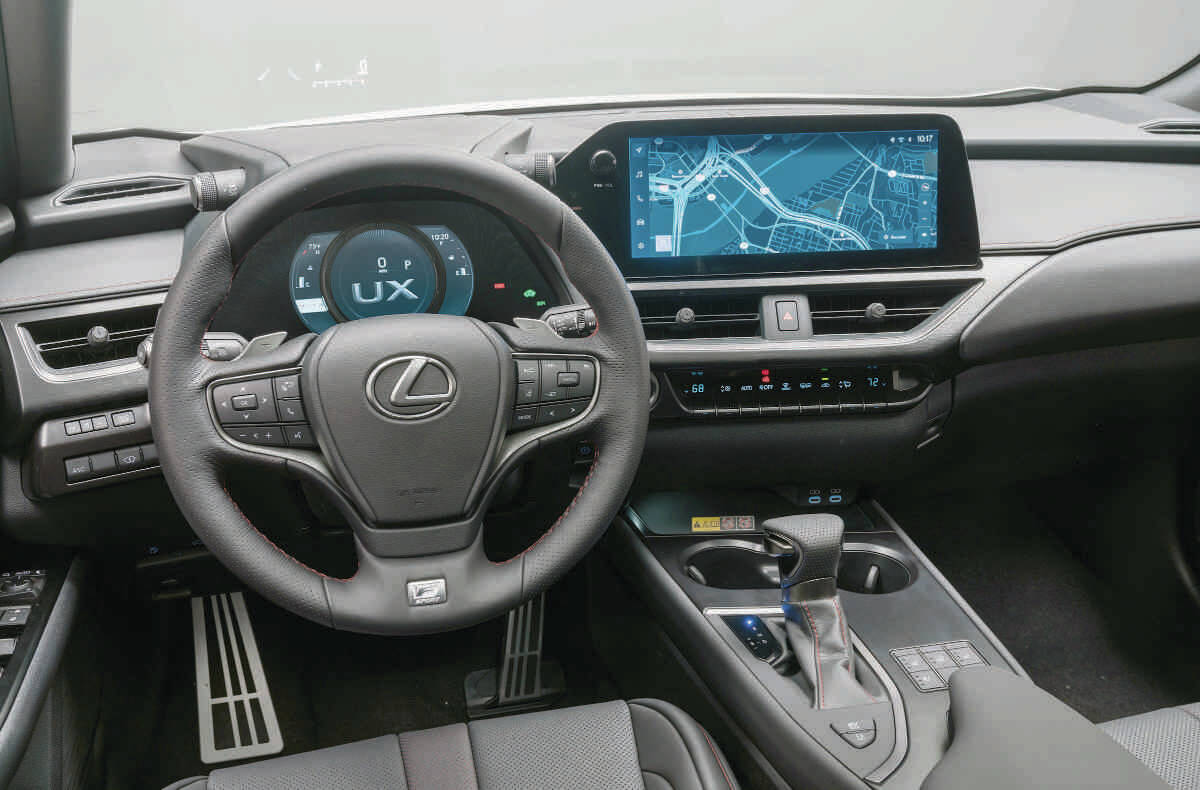 The UXs standard 8.0-inch display is thankfully no longer operated by a touch-pad on the console: its now a true touch-screen. Theres a newly available 12.3-inch infotainment display with voice recognition. PHOTO: LEXUS