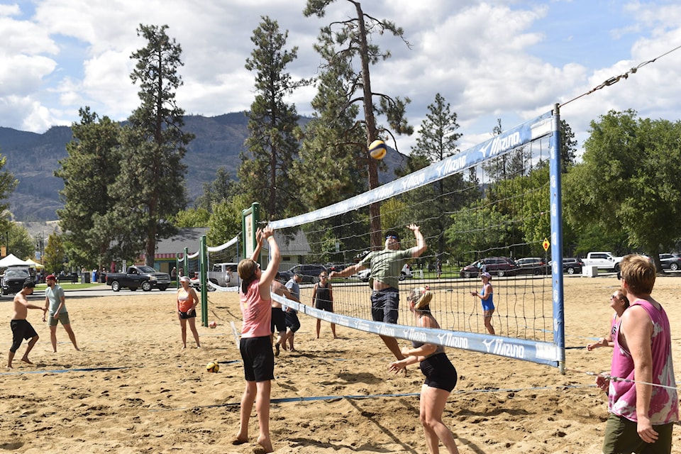 JCI Penticton’s beach volleyball returned to the Penticton Peach Festival on Saturday, Aug. 12, at Skaha Lake Park. (Logan Lockhart/Western News)