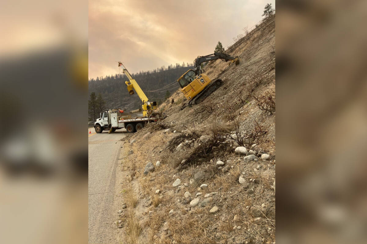 BC Hydro has been busy as theyve restored power to almost 70 per cent of the estimated 1,200 customers that lost power because of the McDougall Creek wildfire. (BC Hydro)