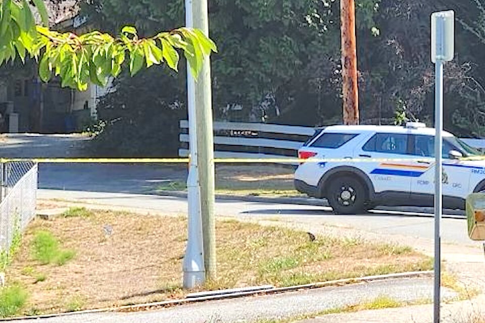  Maple Ridge RCMP blocked off a street while officer investigated a shooting incident on Saturday, Sept. 2. (Special to Maple Ridge-Pitt Meadows News) 