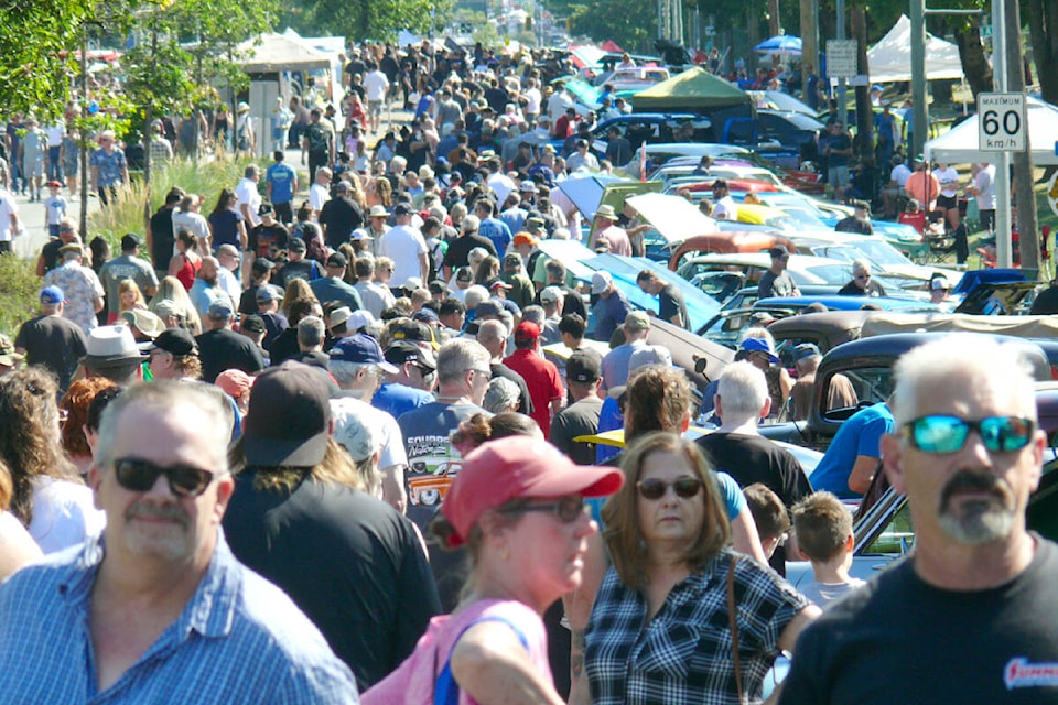It was even more than than organizers had expected for the 91ԭ Good Times Cruise-In, bigger than last year, with fans filling Fraser Hwy. and side streets in Aldergrove on Saturday, Sept. 9. (Dan Ferguson/91ԭ Advance Times) 