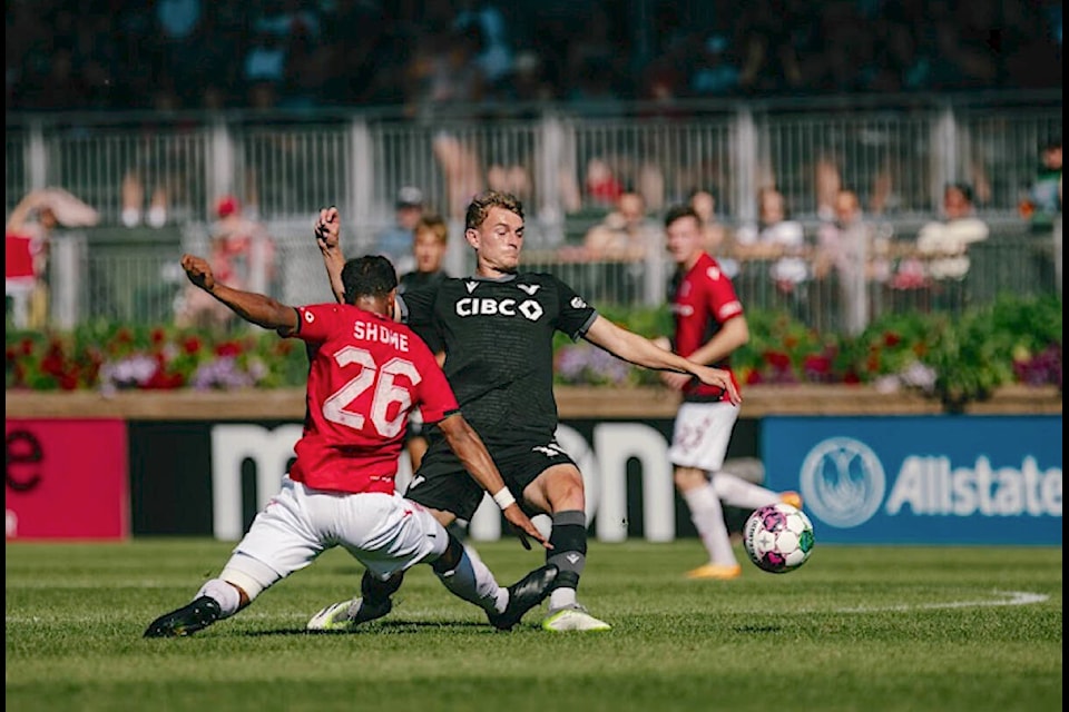  Vancouver FC became the first side this season eliminated from Canadian Premier League playoff contention after losing to Cavalry FC 2-1 Saturday, Sept. 16 in Calgary. (Beau Chevalier/Vancouver FC/Special to Langley Advance Times) 