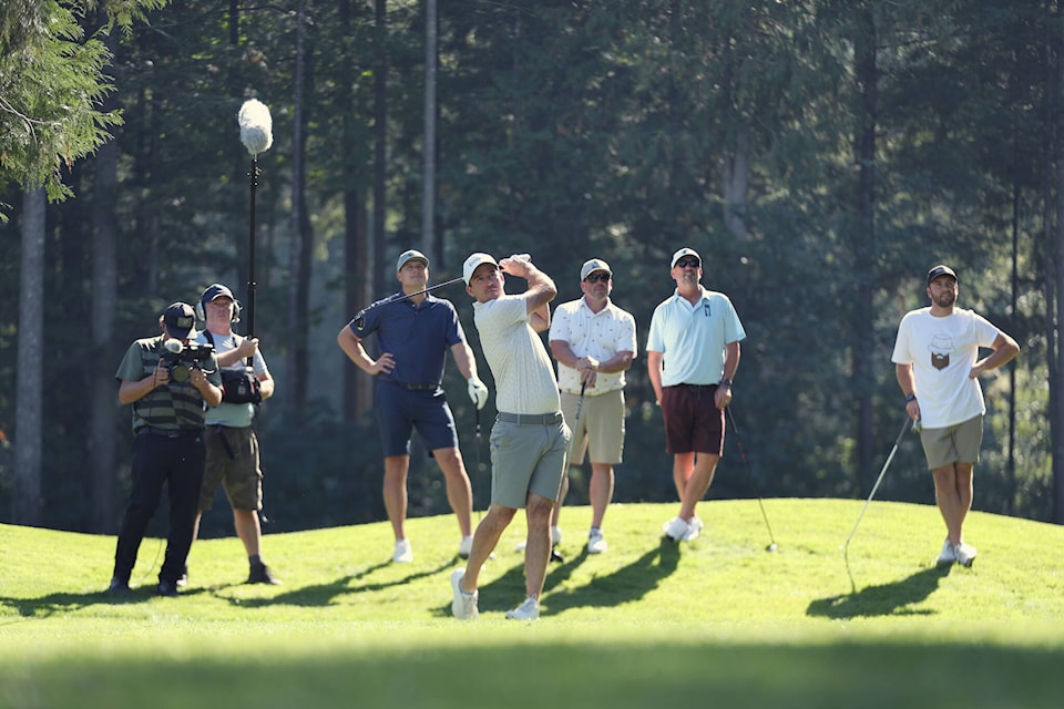 Golf enthusiasts got a chance to see Canadian Open champion Nick Taylor in action Thursday at Cultus Lake Golf Course. The annual charity classic raised money for Jumpstart, junior golf programs and endowment scholarships at UFV. (Matthew Hawkins/Around Chilliwack) 