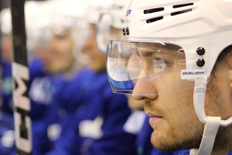 The Vancouver Canucks held an intrasquad scrimmage at the Save-On-Foods Memorial Centre during day three of their Victoria training camp on Sept. 23. (Jake Romphf/News Staff) 