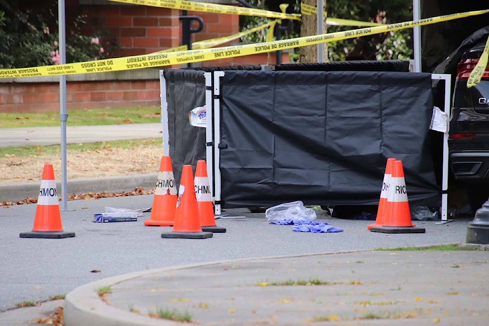 Richmond RCMP and the Integrated Homicide Investigation Team are investigating an early morning shooting that left one person dead near Richmond Centre shopping mall Sunday (Sept. 24). (Shane MacKichan) 