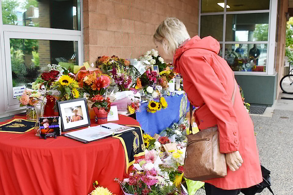 A book of condolences is available to sign for the family of Ridge Meadows RCMP Const. Rick O’Brien who died while executing a search warrant in Coquitlam. (Colleen Flanagan/The News) 