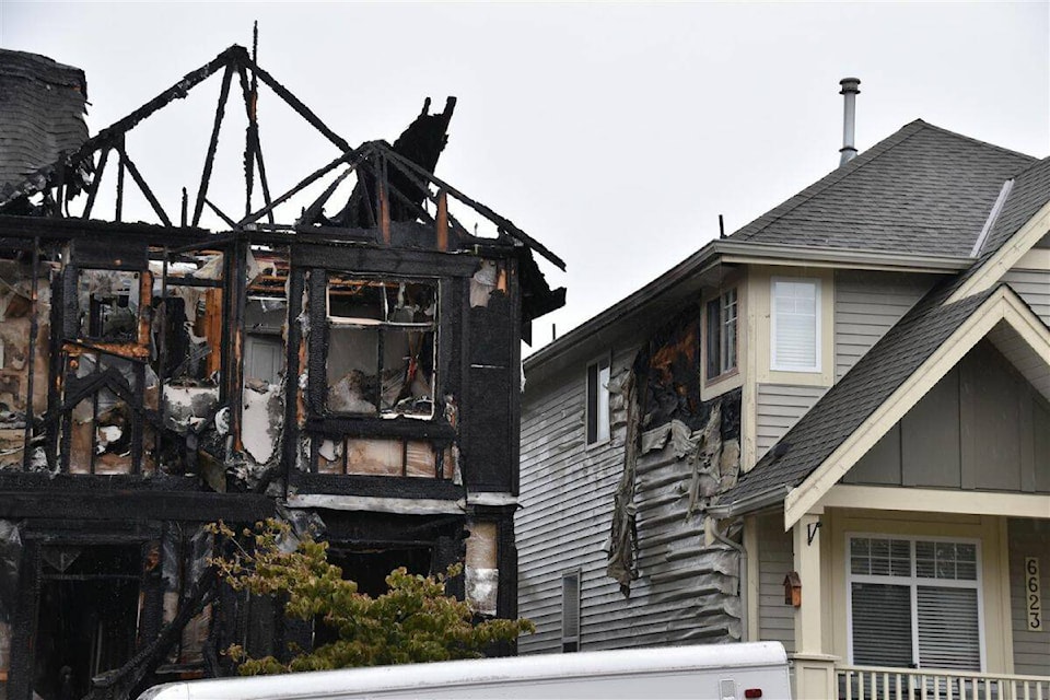 Surrey Fire responded to the call of a house fire around 12 p.m. in the 19300 block of 66th Avenue. (Photo: Curtis Kreklau) 