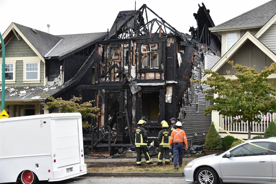 Surrey Fire responded to the call of a house fire around 12 p.m. in the 19300 block of 66th Avenue. (Photo: Curtis Kreklau) 