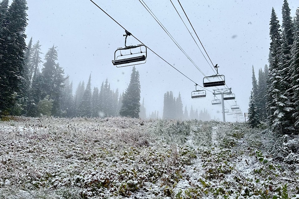 Snow blankets SilverStar Mountain Resort Friday, Sept. 29, 2023. (SilverStar photo) 