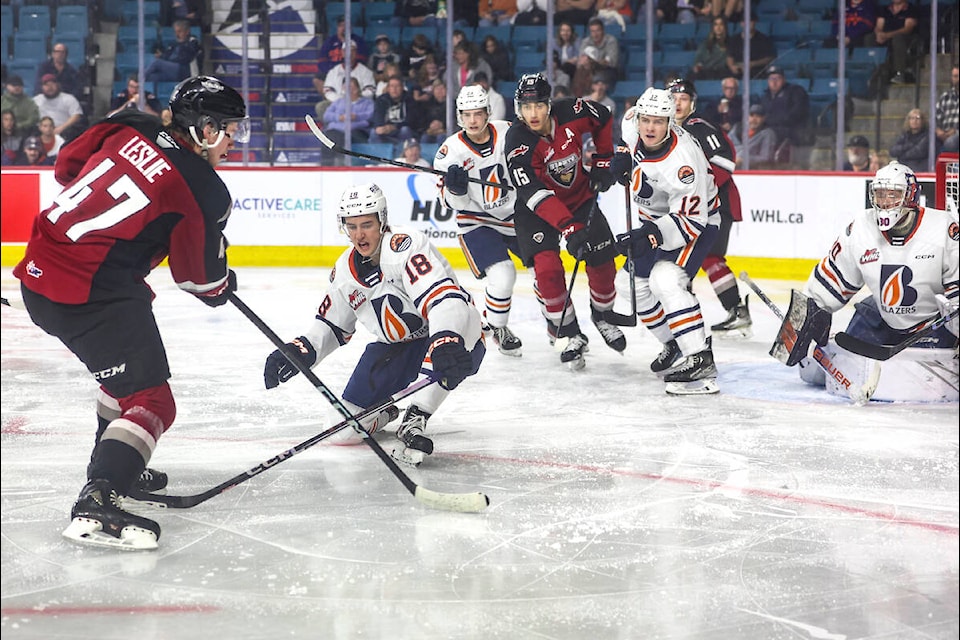  The Vancouver Giants fell to the Kamloops Blazers 5-1 on Friday night at the Sandman Centre in their first road game of the season. (Allen Douglas/Special to Langley Advance Times) 