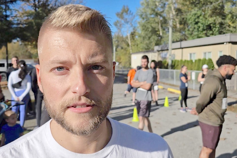  90 people took part in the third annual Run for Sobriety in 91ԭ’s Brookswood neighbourhood on Sunday, Oct. 1, a record. The run/walk started out as an anniversary celebration of Josh Baron’s sobriety with his closest friends and family back in 2021 to raise funds for mental health. (Dan Ferguson/91ԭ Advance Times) 