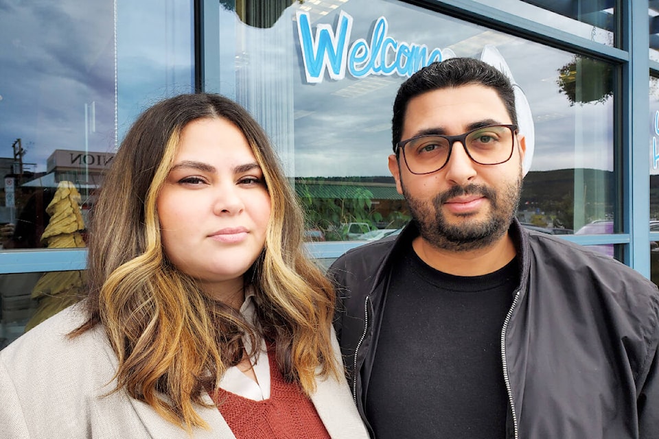 Kenza Lahlou and her husband Alae Zrira are Moroccan immigrants living in Williams Lake who are trying to raise money to rebuild a hospital or school in one of the small villages damaged by the earthquake in Morocco on Sept. 8. (Monica Lamb-Yorski photo - Williams Lake Tribune) 