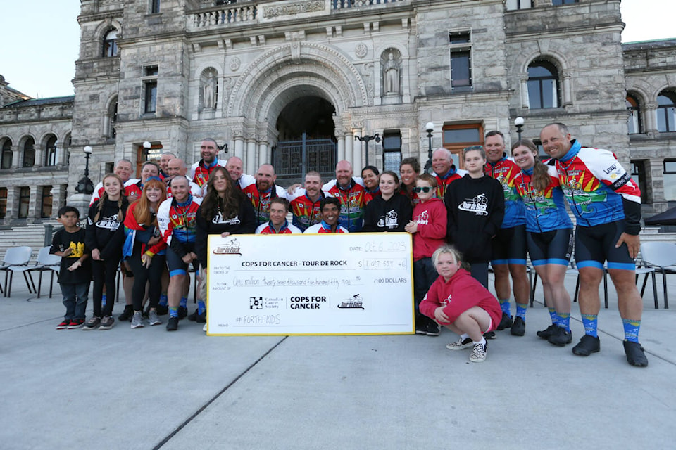 The 2023 Cops for Cancer Tour de Rock officially raised more than $1 million to support the Canadian Cancer Society’s research efforts into childhood cancer and Camp Goodtimes. (Justin Samanski-Langille/News Staff) 