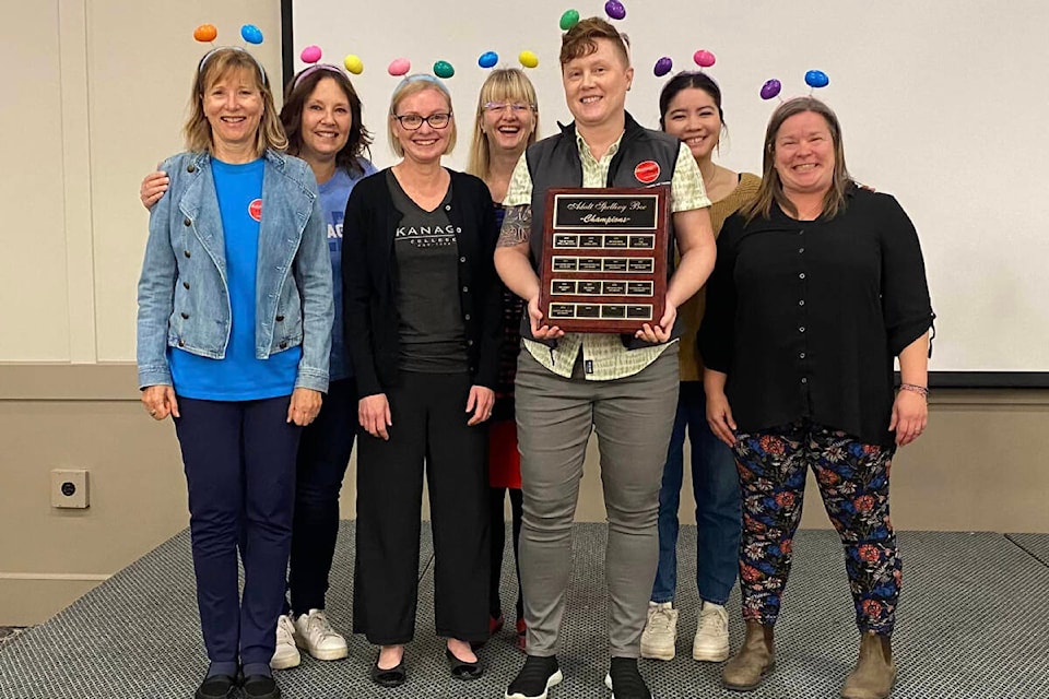 The Okanagan College Eggheads won the 14th annual Spelling Bee in support of the Literacy Society Oct. 11 at the Vernon Lodge. (Kevin Rothwell photo) 