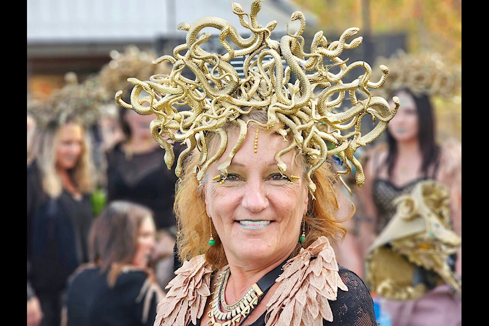 A Medusa-themed-team won best costume at the annual Grape Stomp competition and charitable fundraiser held by the Township 7 winery at 21152 16th Ave. in 91ԭ on Sunday, Oct 15. (Dan Ferguson/91ԭ Advance Times) 