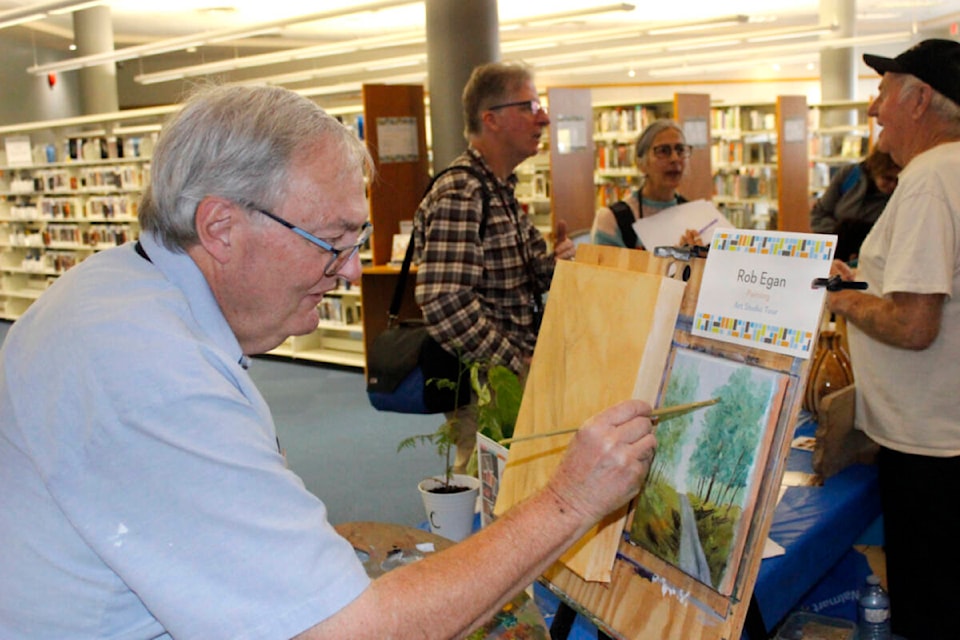Rob Egan was one of several local artists from the Maple Ridge Pitt Meadows Art Studio Tour that participated in the Artists in the Library event on Oct. 14. (Brandon Tucker/The News) 