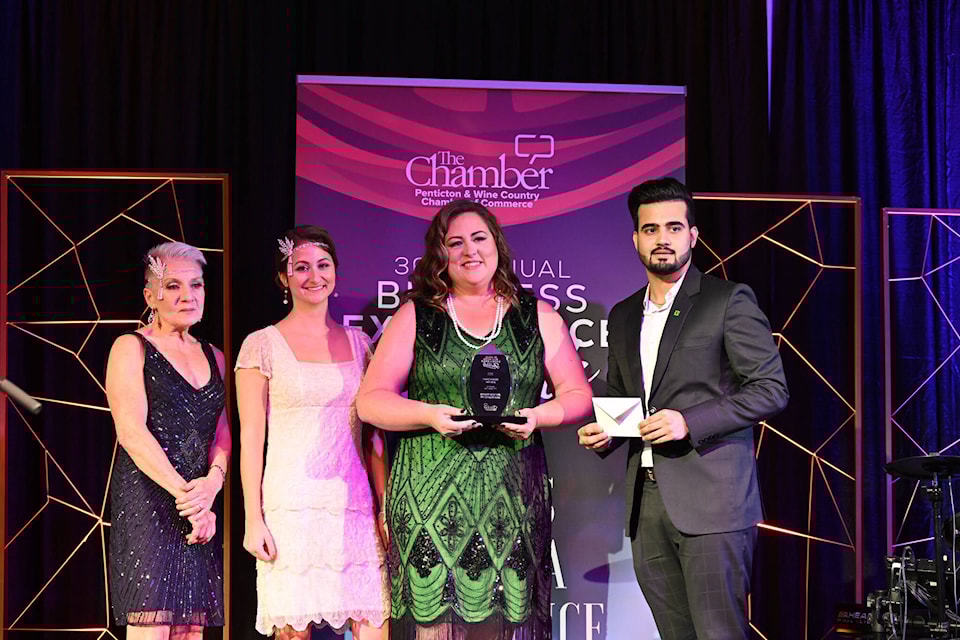 Jane Long-Haggerty Chartered Accountant won business leader of the year at the Penticton Chamber business excellence awards gala on Saturday night at Lakeside Resort. (Brennan Phillips Western News) 