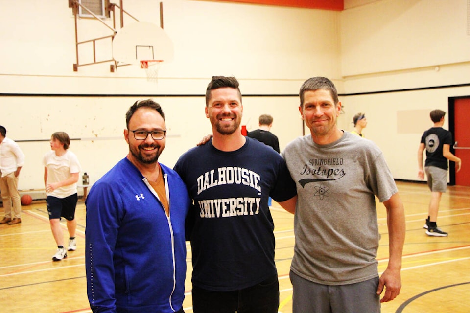 The South Cariboo Basketball Association was founded primarily by local basketball coaches like TJ Grabowiecki (left), Andrew Steeves and Willy Hollet. (Patrick Davies photo - 100 Mile Free Press) 