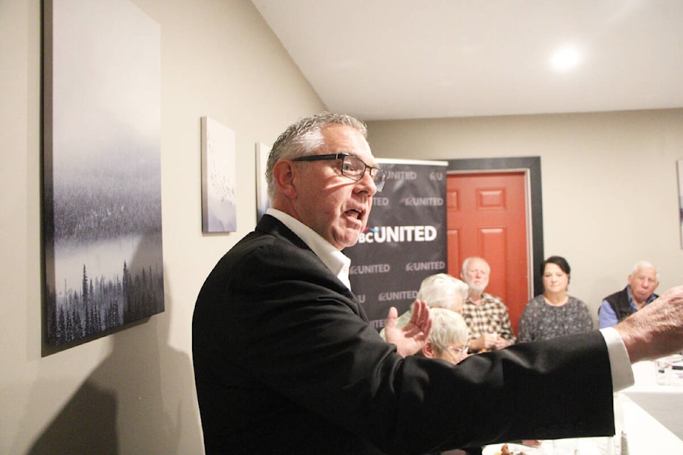 Cariboo-Chilcotin MLA Lorne Doerkson announced his intention to run for office again at the Red Rock Grill last Friday. (Patrick Davies photo - 100 Mile Free Press) 