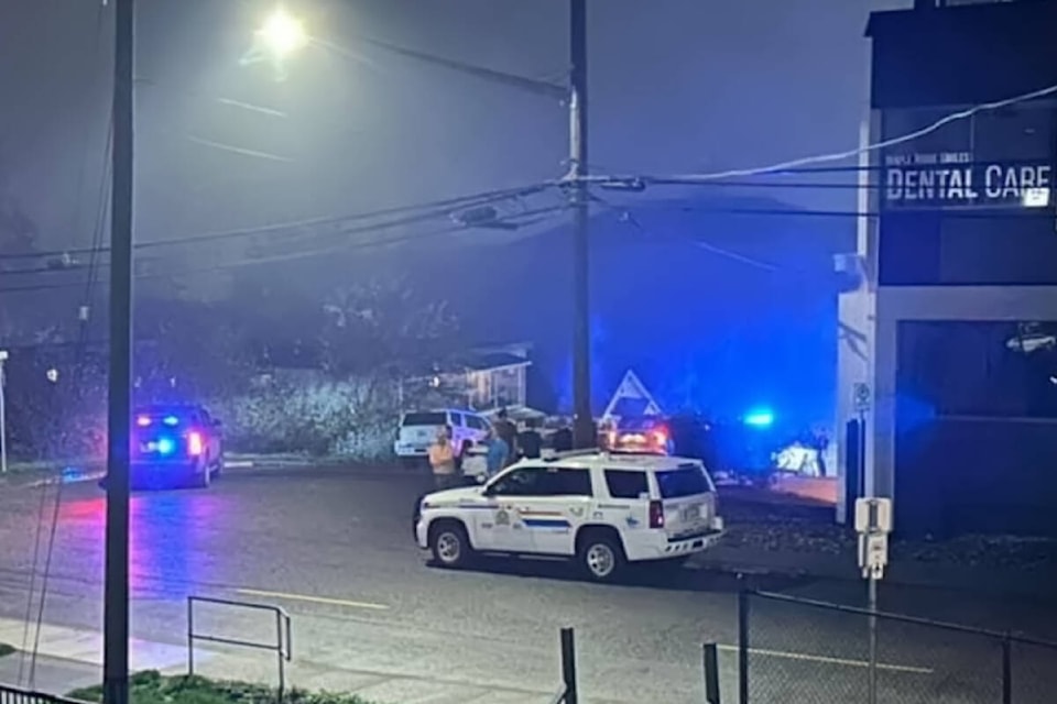 Ridge Meadows RCMP and the Emergency Response Team were called in on Oct. 19 to help arrest a male in Maple Ridge. (Kyle Melnychuk/Special to The News) 