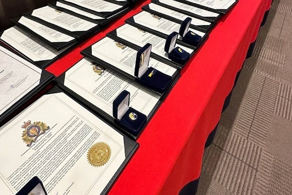 More than 60 RCMP Okanagan officers and civilians were recognized for their service on Thursday, Oct. 19 in 鶹ѡ. (Southeast District RCMP/Contributed) 