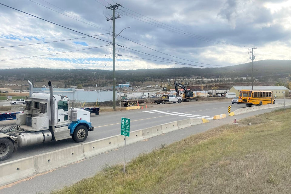 The crosswalk painting which has taken place as part of a pathway to connect the RC Cotton site walking paths with the downtown. (Ruth Lloyd photo - Efteen) 