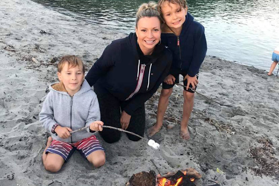 Lorraine Thompson and her two sons were touched by the kindness of complete strangers during a recent visit to the Keg in Walnut Grove. (Special to Langley Advance Times) 