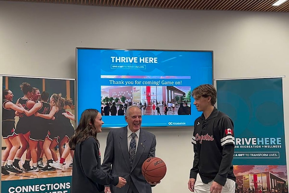 Okanagan College announced a new $14 million recreation and wellness facility as part of their new 㽶ƵֱThrive Here㽶Ƶֱ campaign on Thursday, Oct. 26. (Jordy Cunningham/Capital News) 